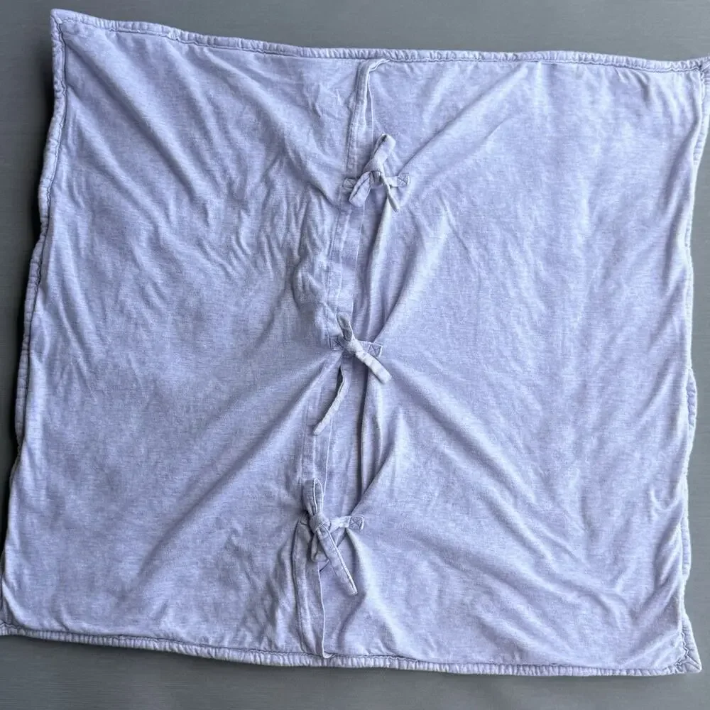 Pottery Barn Kids Quilted Euro Sham Pillow Case Cover Square Wave Ruffle Lilac